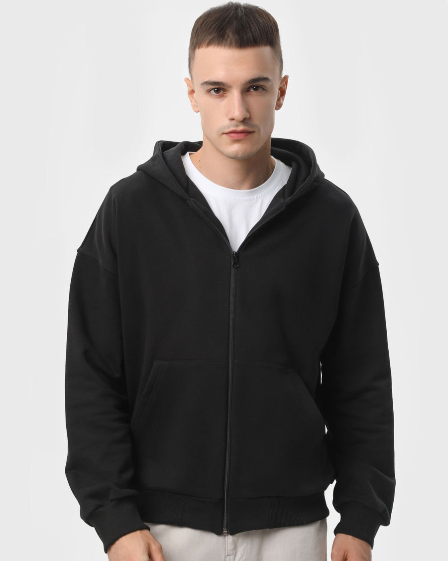 Худі на блискавці чоловіче базове RAY PREMIUM LOOSE чорне (U0409M-Black) — фото 1