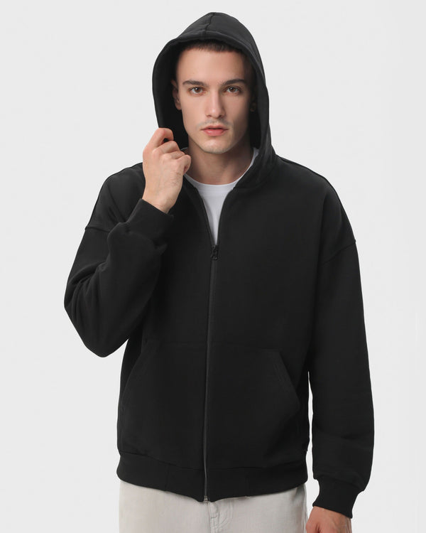 Худі на блискавці чоловіче базове RAY PREMIUM LOOSE чорне (U0409M-Black) — фото 3