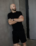 Костюм чоловічий футболка та шорти Ray Basic комбінований чорний (U0107-Black) — фото 1