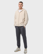 Костюм чоловічий худі на блискавці та штани Ray Premium Loose комбінований Бежевий/Темно-сірий (U0809M-Cream-Dark Grey) — фото 1