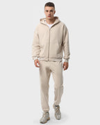 Костюм чоловічий худі на блискавці та штани Ray Premium Loose комбінований бежевий (U0809М-Cream) — фото 1