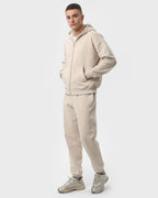 Костюм чоловічий худі на блискавці та штани Ray Premium Loose комбінований бежевий (U0809М-Cream) — фото 2