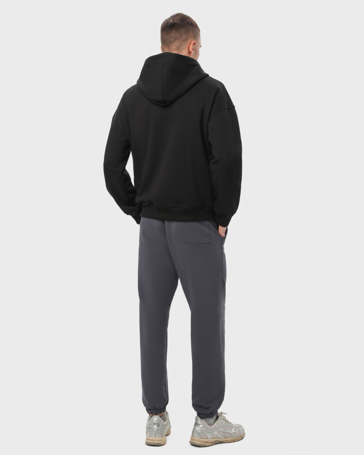 Костюм чоловічий худі на блискавці та штани Ray Premium Loose комбінований Чорний/Темно-сірий (U0809M-Black-Dark Grey) — фото 3