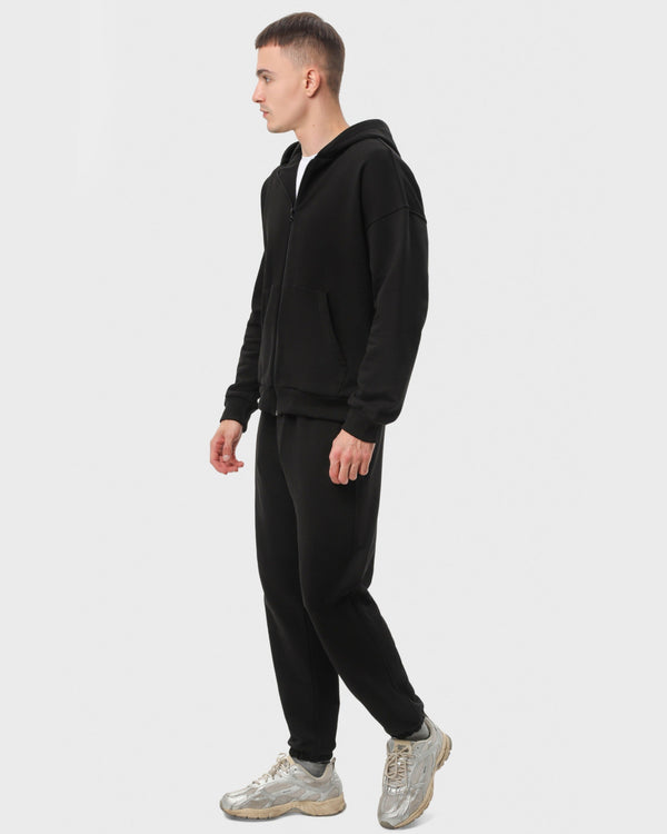 Костюм чоловічий худі на блискавці та штани Ray Premium Loose комбінований чорний (U0809М-Black) — фото 2