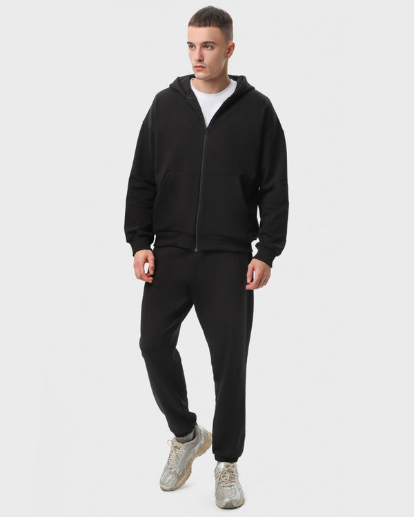 Костюм чоловічий худі на блискавці та штани Ray Premium Loose комбінований чорний (U0809М-Black) — фото 1