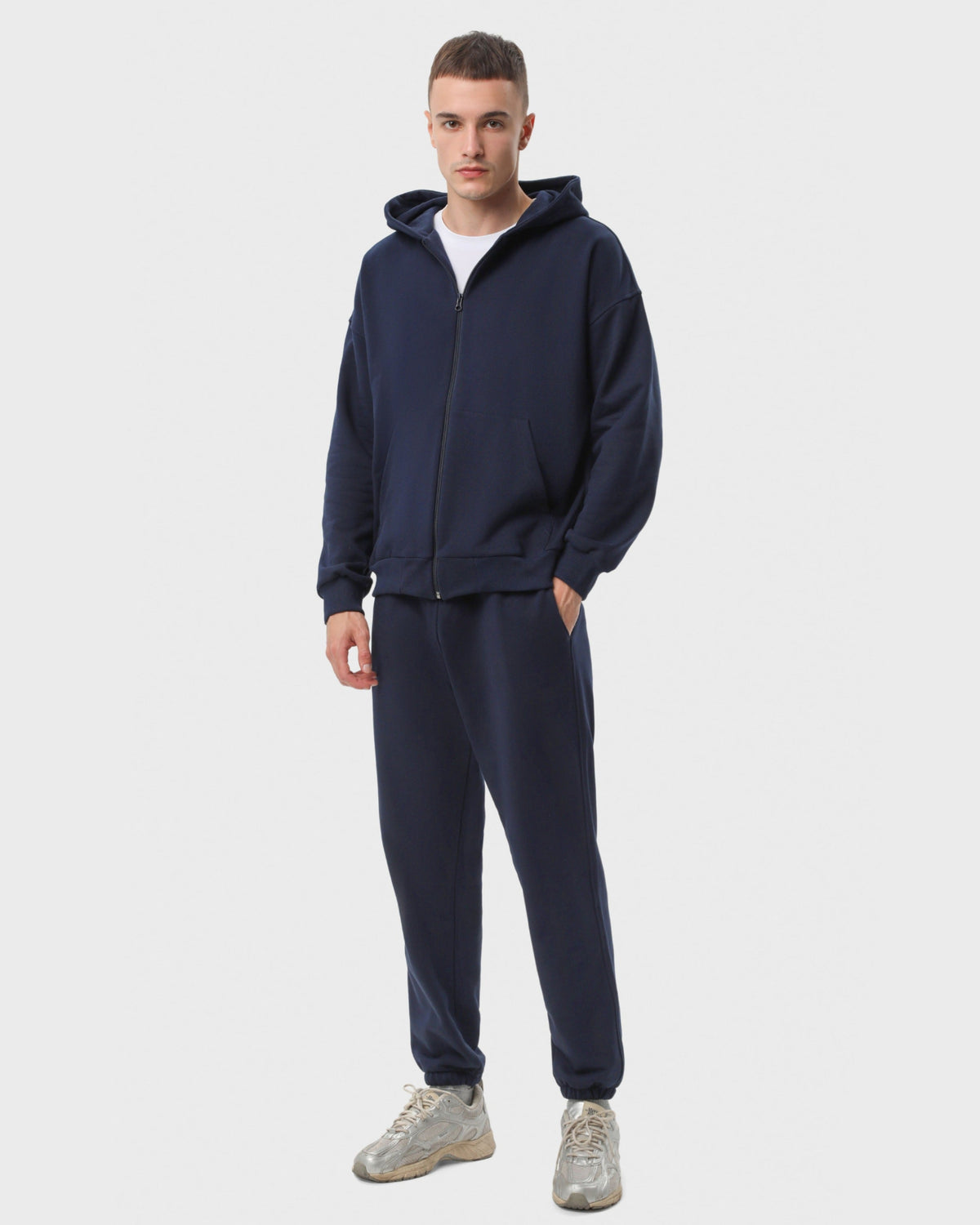 Костюм чоловічий худі на блискавці та штани Ray Premium Loose комбінований темно-синій (U0809M-Navy Blue) — фото 1