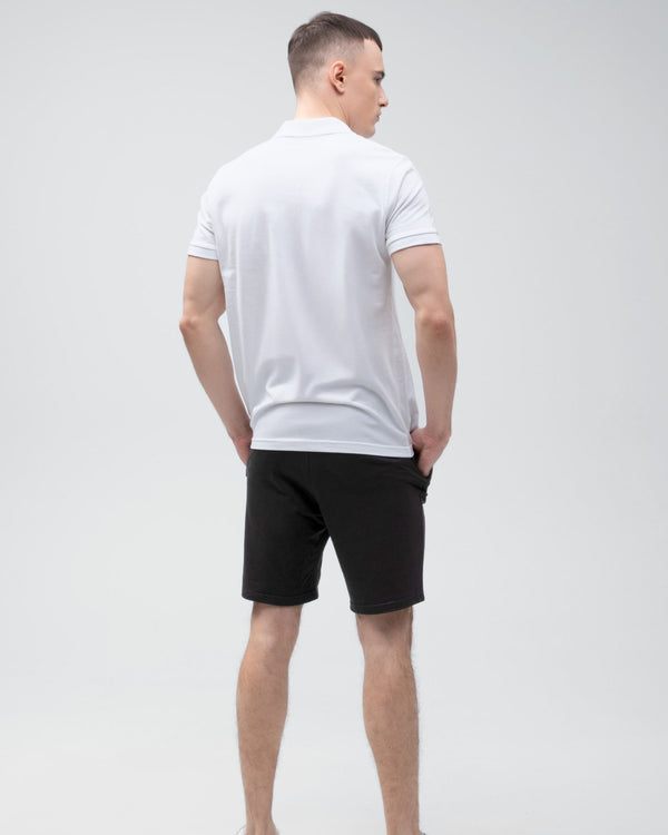 Костюм чоловічий поло та шорти Ray Basic комбінований Білий/Чорний (U9007-White-Black) — фото 3