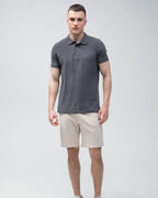 Костюм чоловічий поло та шорти Ray Basic комбінований Графіт/Беж (U9007-Slate Grey-Cream) — фото 1