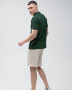 Костюм чоловічий поло та шорти Ray Basic комбінований Зелений/Беж (U9007-Green-Cream) — фото 3