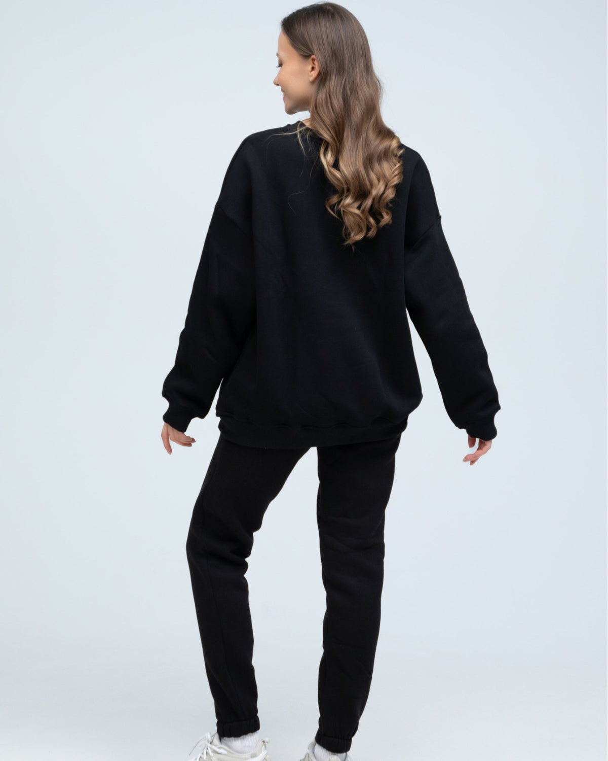 Костюм світшот оверсайз та штани RAY BASIC жіночий утеплений чорний (U0804W-Black) — фото 5