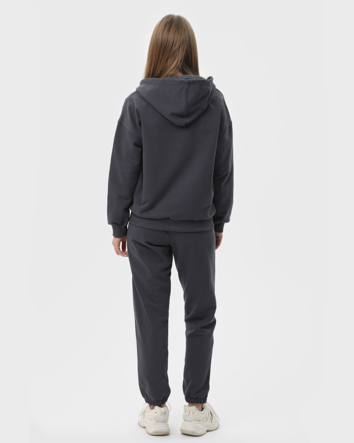 Костюм жіночий худі на блискавці та штани RAY PREMIUM LOOSE темно-сірий (U0809W-Dark Grey) — фото 3