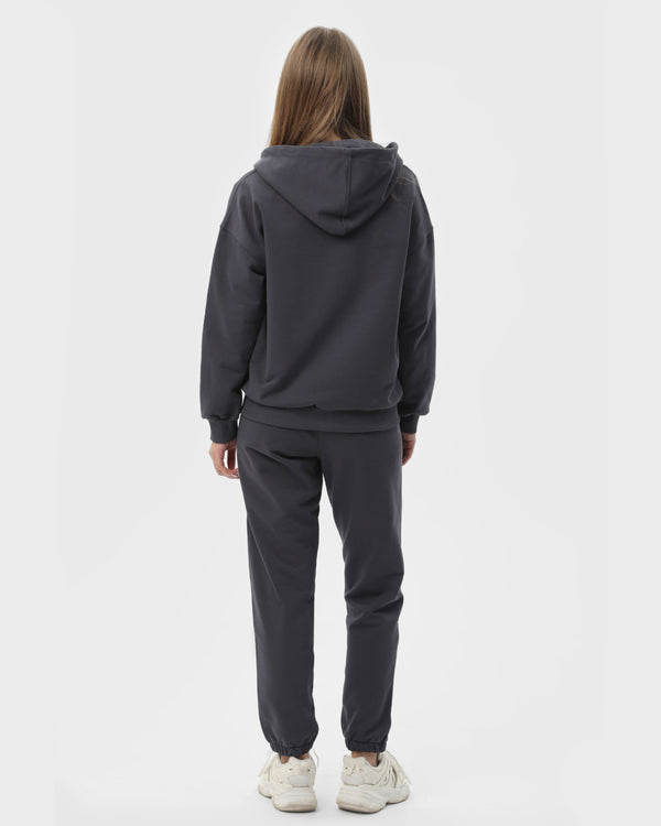 Костюм жіночий худі на блискавці та штани RAY PREMIUM LOOSE темно-сірий (U0809W-Dark Grey) — фото 3