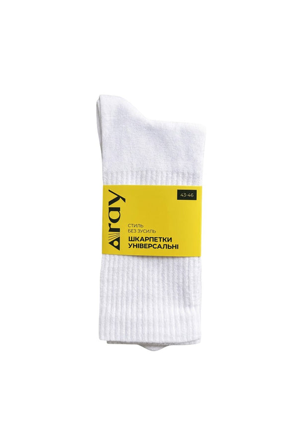 Шкарпетки чоловічі базові RAY BASIC UNISEX Білий ( U3101M-White) — фото 3
