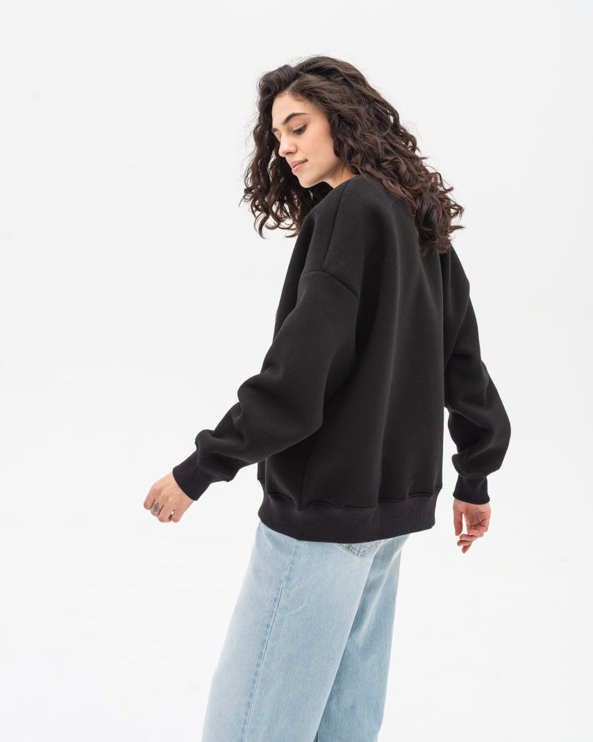 Світшот утеплений оверсайз RAY OVERSIZE жіночий чорний (U0304W-Black) — фото 5