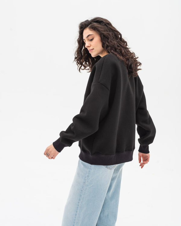 Світшот утеплений оверсайз RAY OVERSIZE жіночий чорний (U0304W-Black) — фото 5